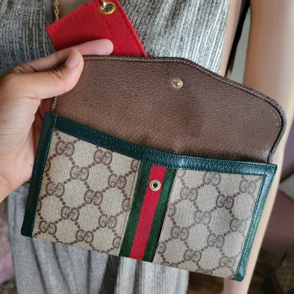 SALE🎉 Limited Collection Authentic Web Stripe Gucci Long Wallet - Picture 13 of 16